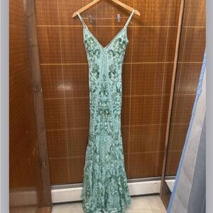 Chic Mint Floral Gown